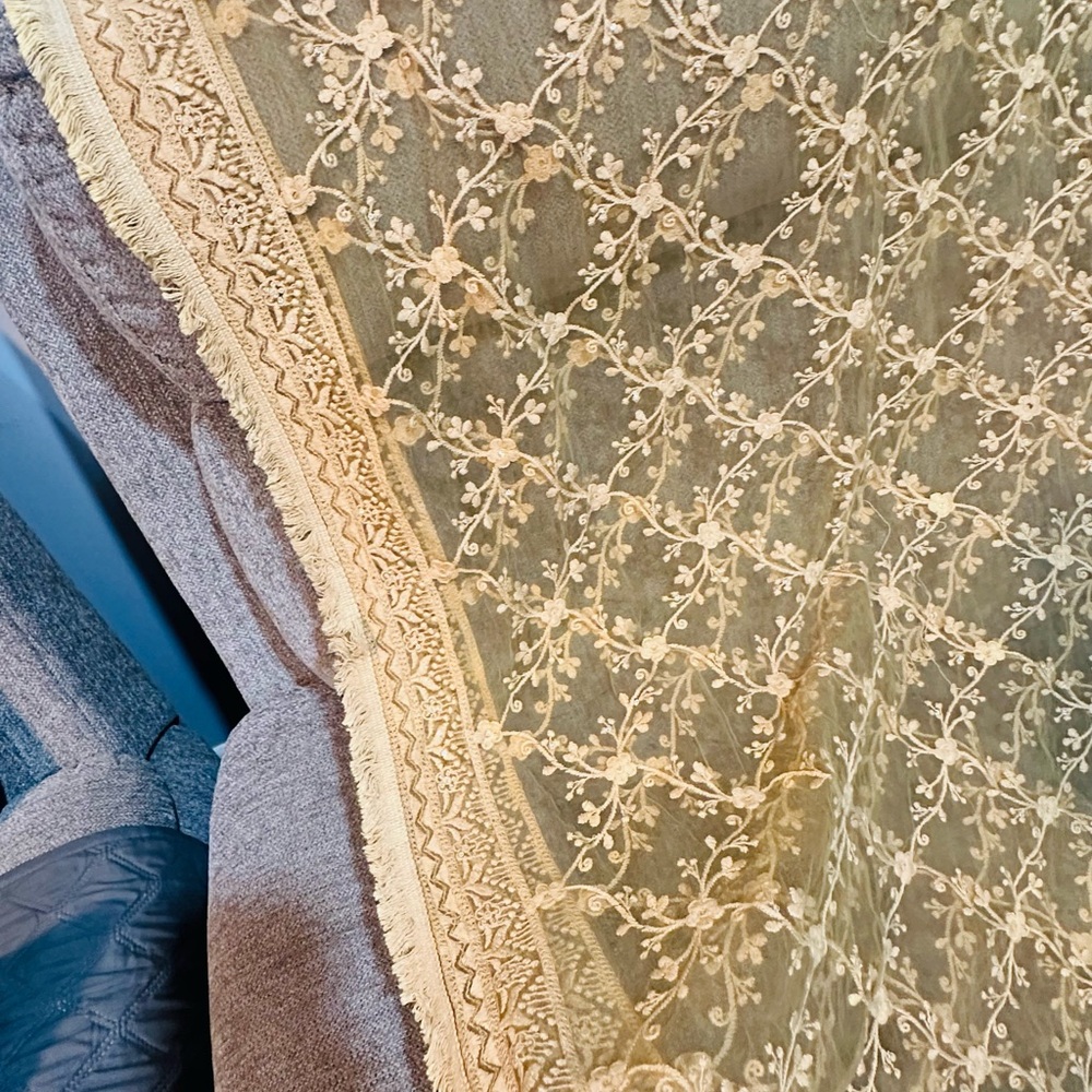 Elegant Gold Lace Indian Pakistani dupatta - Picture 5 of 7